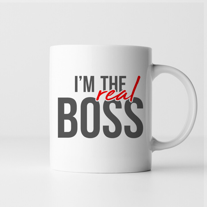 Hrnky I'm the boss - I'm the real boss - Keramický hrnek s potiskem