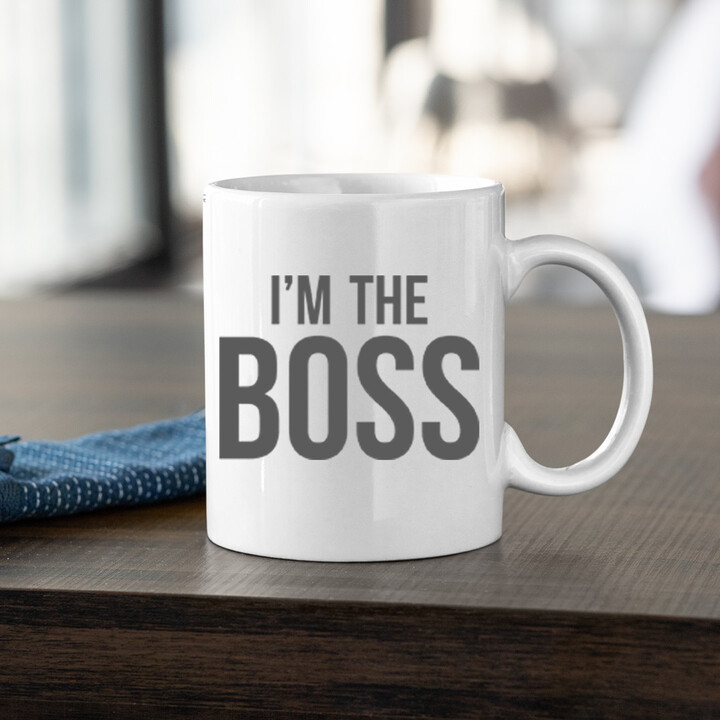 Hrnky I'm the boss - I'm the real boss - Keramický hrnek s potiskem