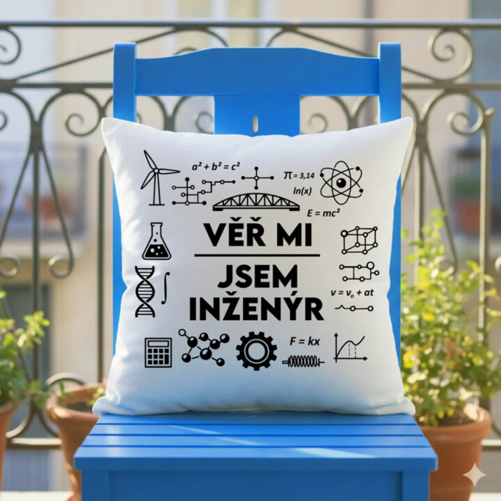 Věř mi, jsem inženýr - polštář s potiskem