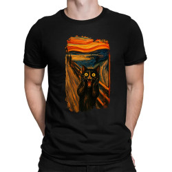 Kočka výkřik – inspirovaná Van Goghem - pánské tričko s potiskem