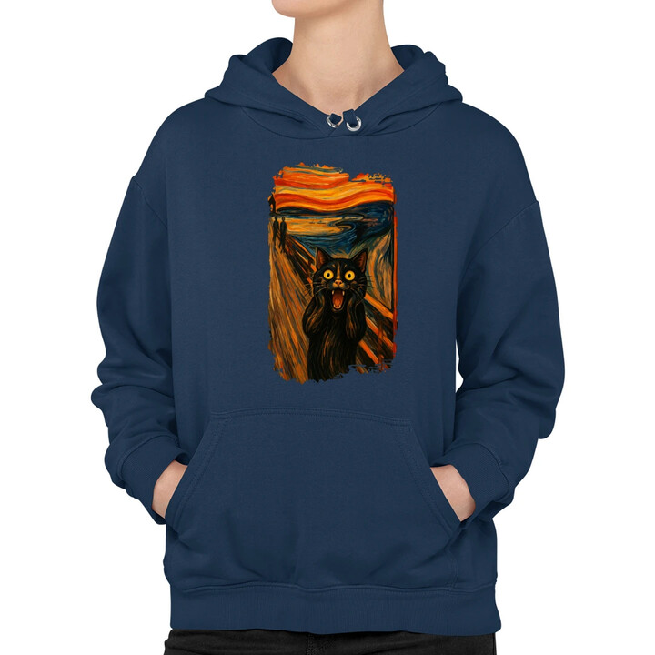 Kočka výkřik - inspirovaná Van Goghem - dámská mikina s potiskem