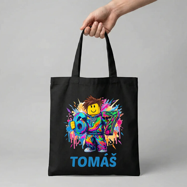 Six seven - 67 - jméno - inspirováno Robloxem - taška s potiskem - personalizovaný produkt