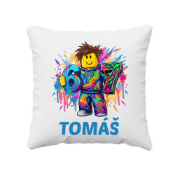 Six seven - 67 - jméno - inspirováno Robloxem - polštář s potiskem - personalizovaný produkt