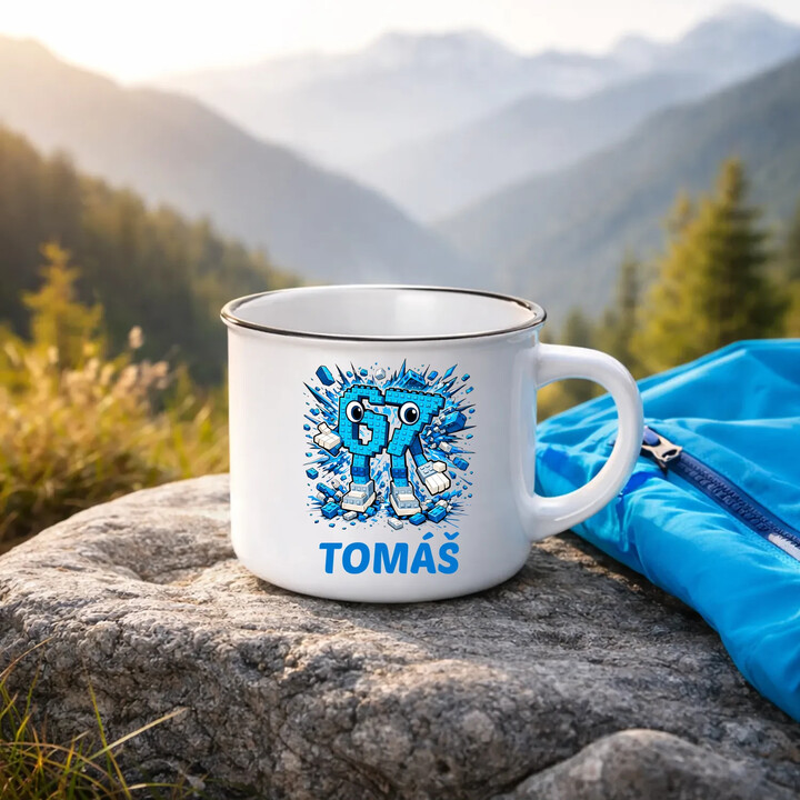 Six seven - 67 - jméno  - keramický smaltovaný hrneček s potiskem - personalizovaný produkt