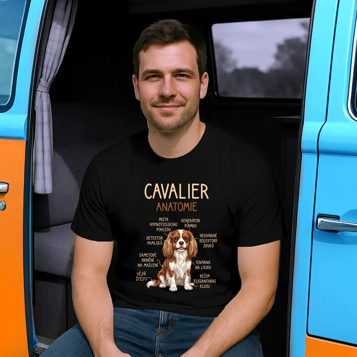 Cavalier - anatomie - pánské tričko s potiskem