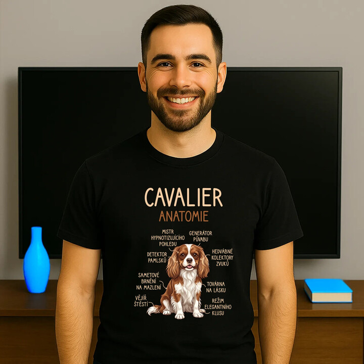 Cavalier - anatomie - pánské tričko s potiskem
