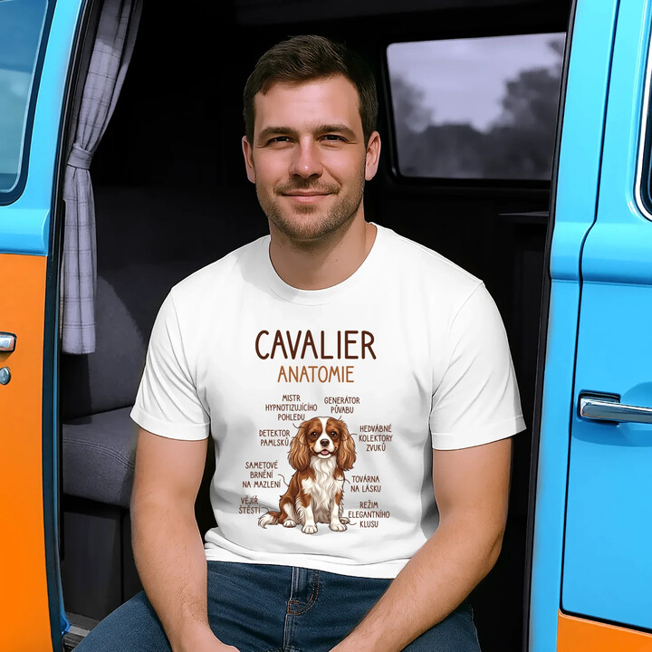 Cavalier - anatomie - pánské tričko s potiskem