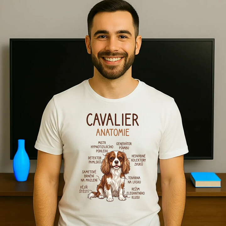 Cavalier - anatomie - pánské tričko s potiskem
