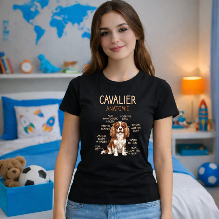 Cavalier - anatomie  - dámské tričko s potiskem