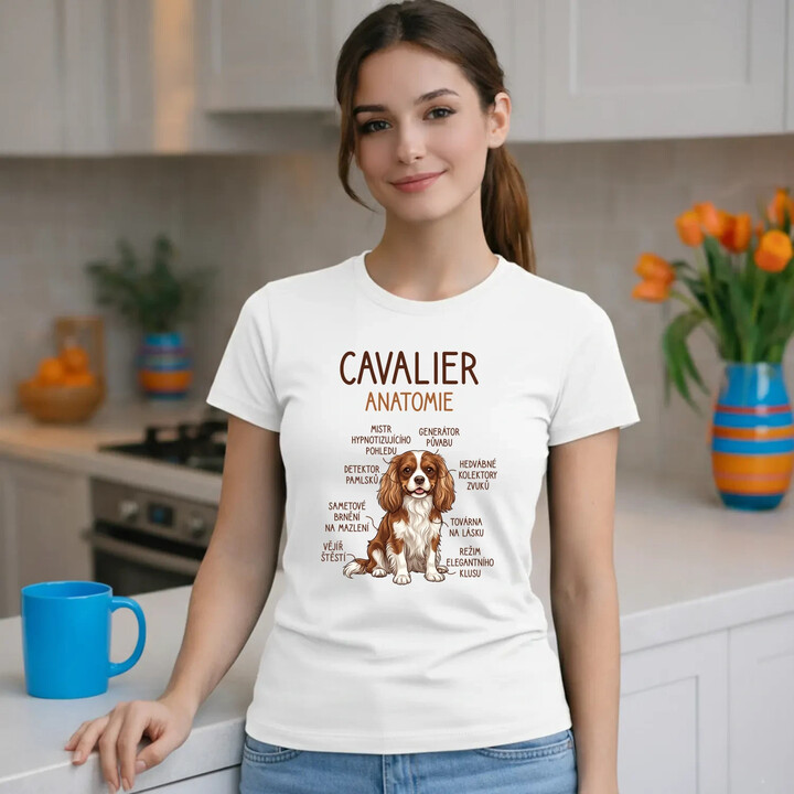 Cavalier - anatomie  - dámské tričko s potiskem
