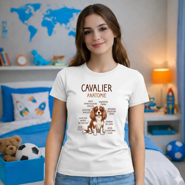 Cavalier - anatomie  - dámské tričko s potiskem