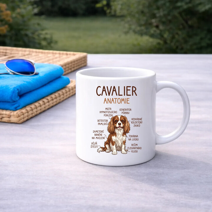 Cavalier - anatomie - hrnek s potiskem