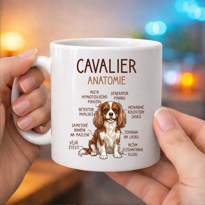 Cavalier - anatomie - hrnek s potiskem
