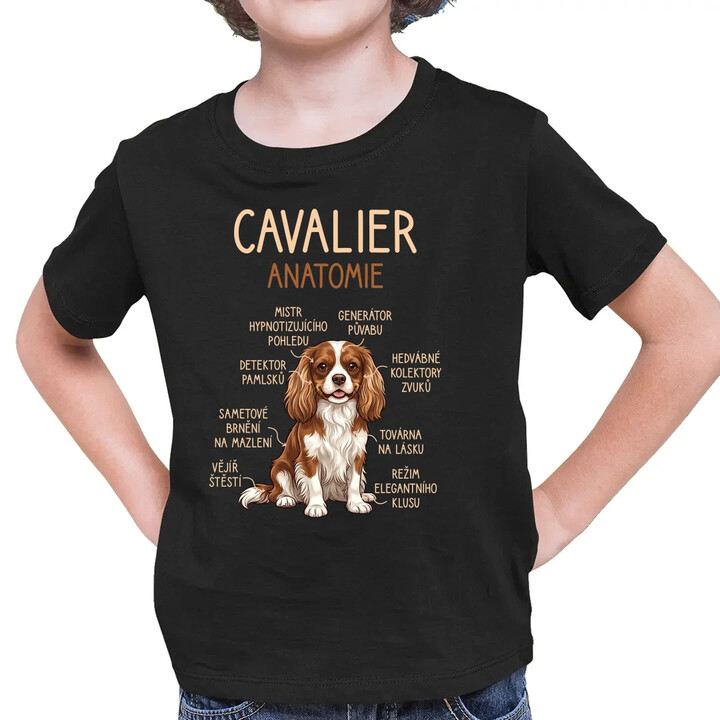 Cavalier - anatomie - dětské tričko s potiskem
