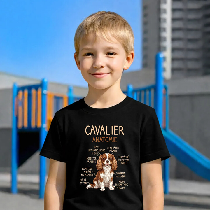 Cavalier - anatomie - dětské tričko s potiskem