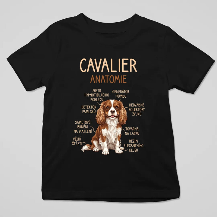 Cavalier - anatomie - dětské tričko s potiskem