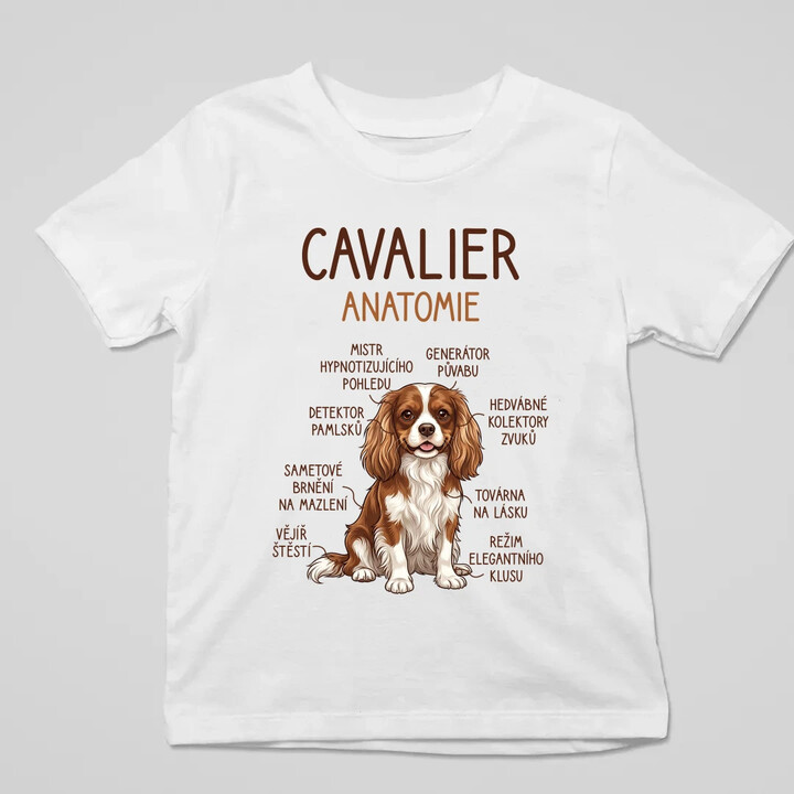 Cavalier - anatomie - dětské tričko s potiskem