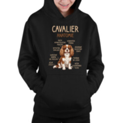 Cavalier – anatomie - dětská mikina s kapucí