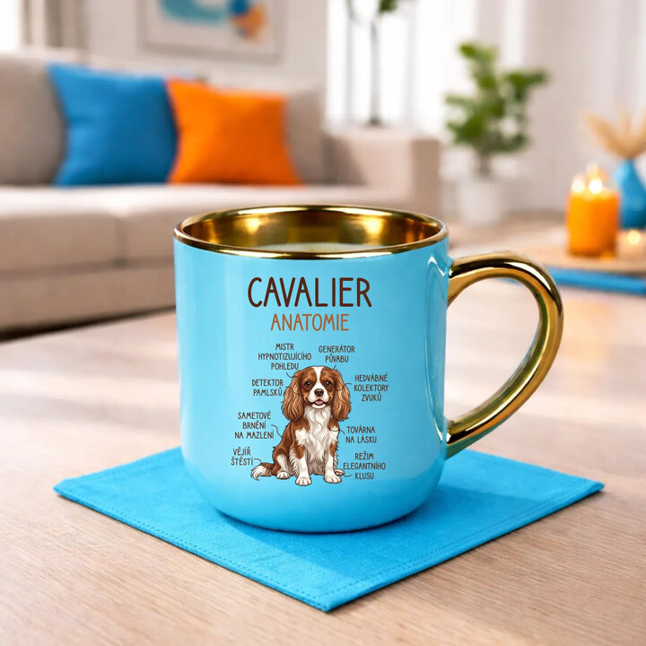 Cavalier - anatomie - Elegantní hrnek na dárek