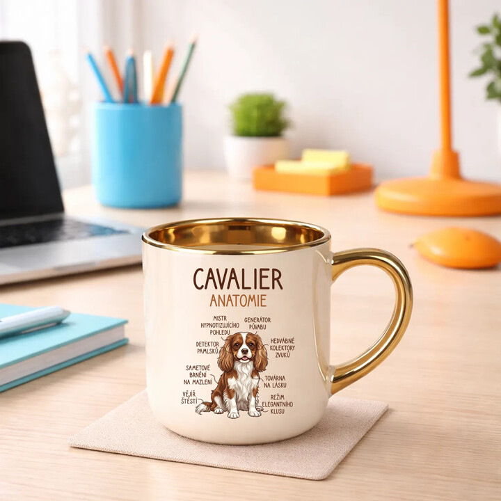 Cavalier - anatomie - Elegantní hrnek na dárek