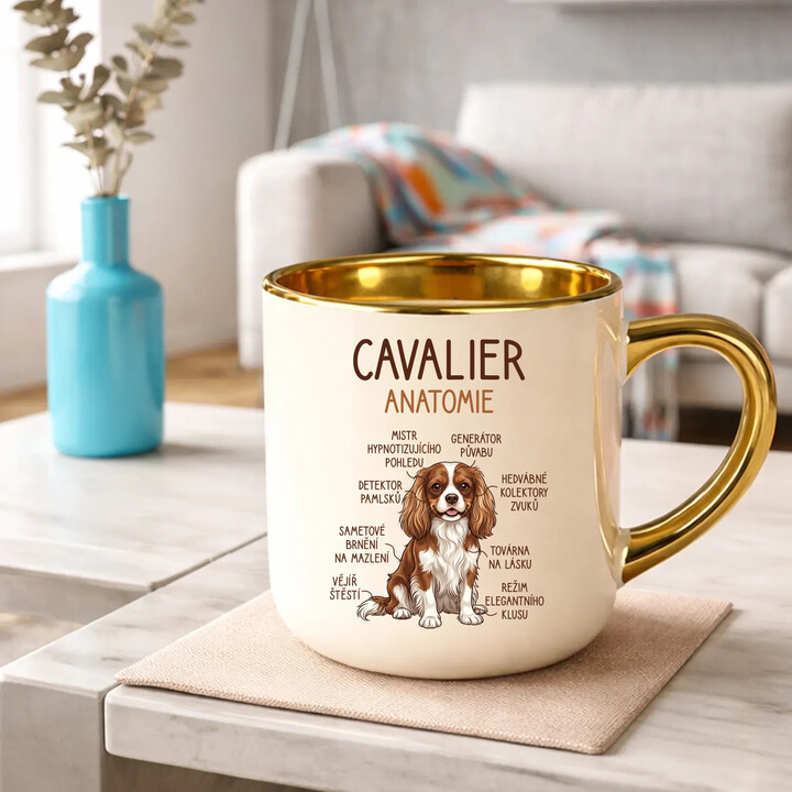 Cavalier - anatomie - Elegantní hrnek na dárek