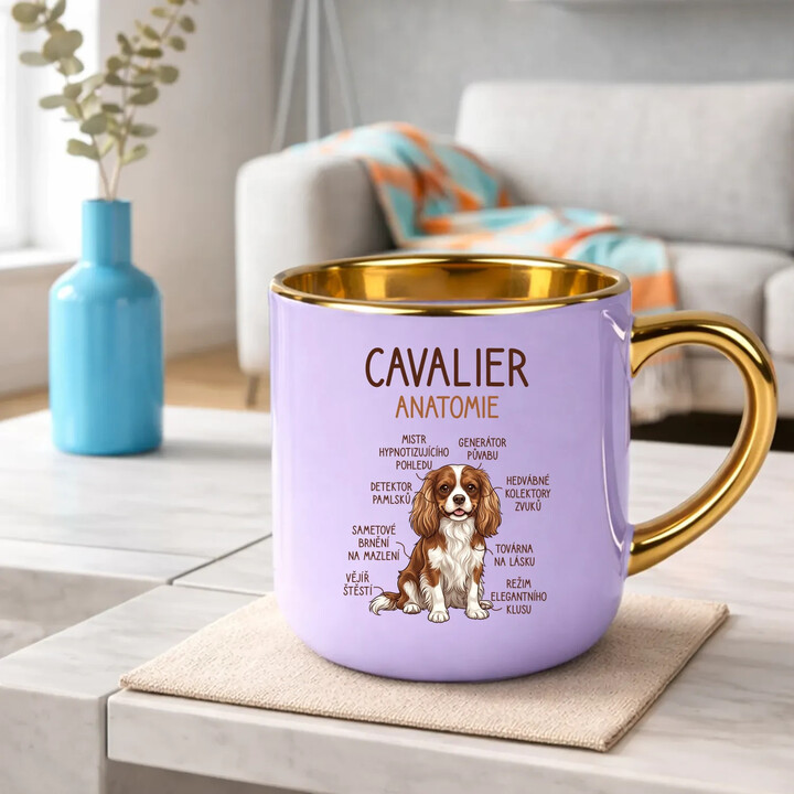 Cavalier - anatomie - Elegantní hrnek na dárek