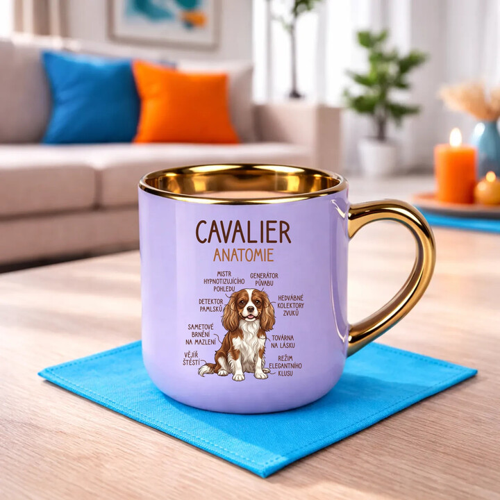 Cavalier - anatomie - Elegantní hrnek na dárek