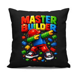 Master builder - černý polštář s potiskem