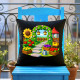 Grow a garden - černý polštář s potiskem