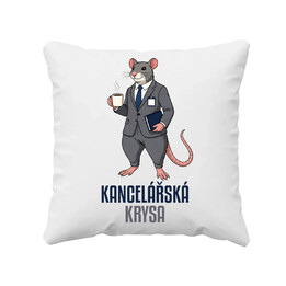 Kancelářská krysa - polštář s potiskem