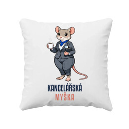 Kancelářská myška - polštář s potiskem