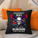 Nesnáším být sexy, ale jsem bubeník, takže to jinak nejde - černý polštář s potiskem