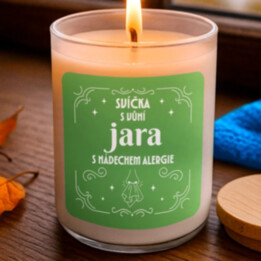 Svíčka s vůní jara s nádechem alergie - vonná svíčka jako dárek