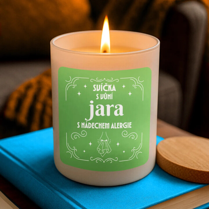 Svíčka s vůní jara s nádechem alergie - vonná svíčka jako dárek