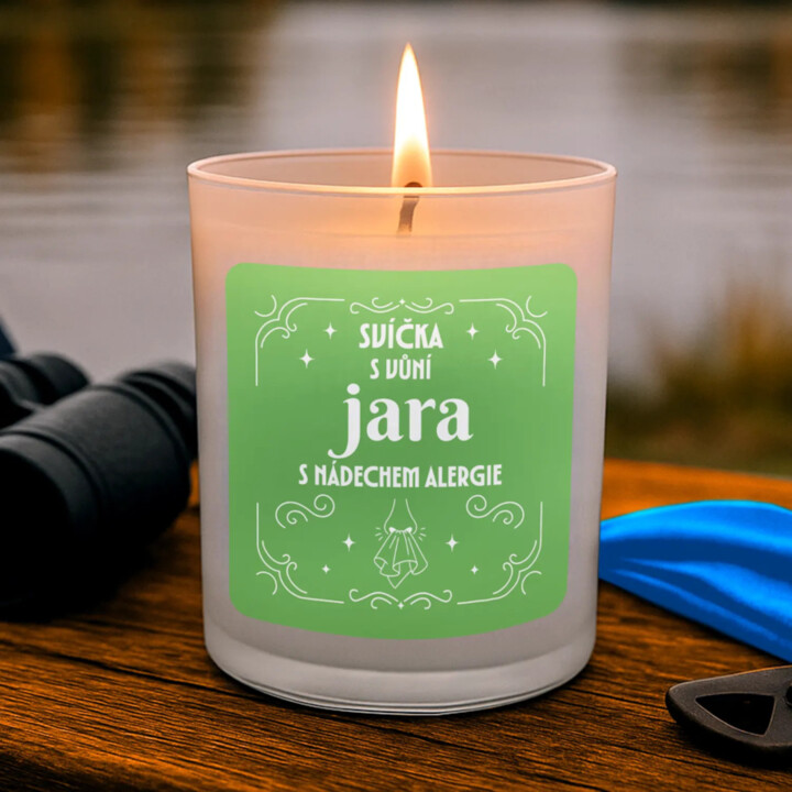 Svíčka s vůní jara s nádechem alergie - vonná svíčka jako dárek