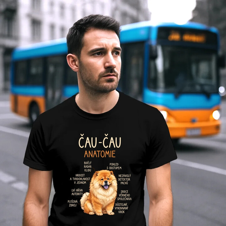 Čau-čau - anatomie - pánské tričko s potiskem