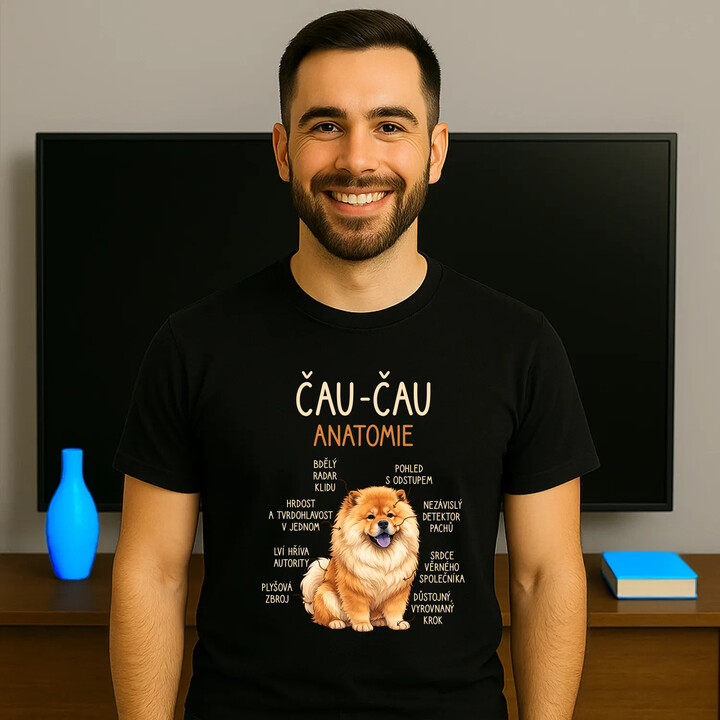 Čau-čau - anatomie - pánské tričko s potiskem