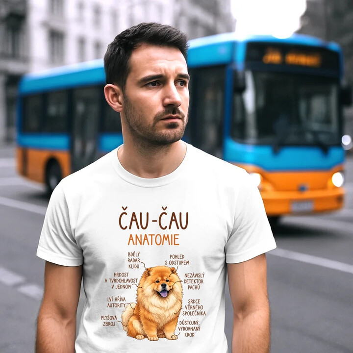 Čau-čau - anatomie - pánské tričko s potiskem
