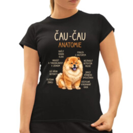 Čau-čau - anatomie  - dámské tričko s potiskem