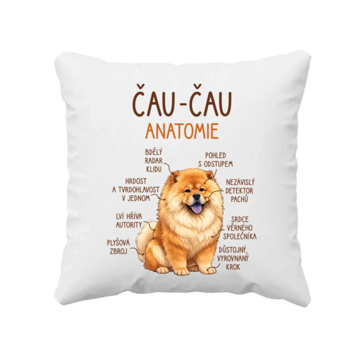 Čau-čau - anatomie - polštář s potiskem