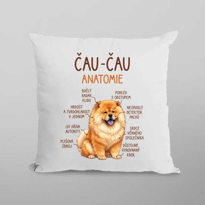 Čau-čau - anatomie - polštář s potiskem