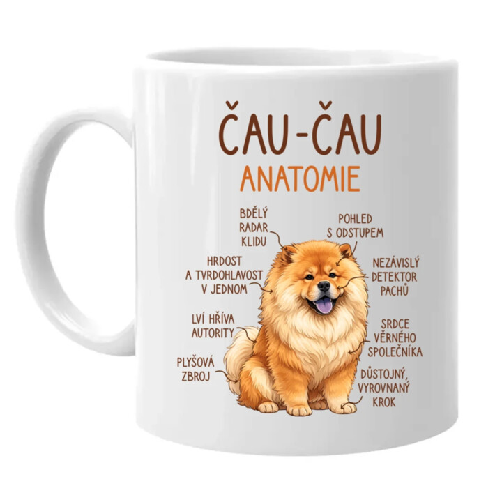Čau-čau - anatomie - hrnek s potiskem