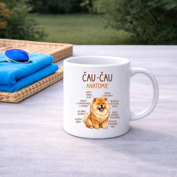 Čau-čau - anatomie - hrnek s potiskem