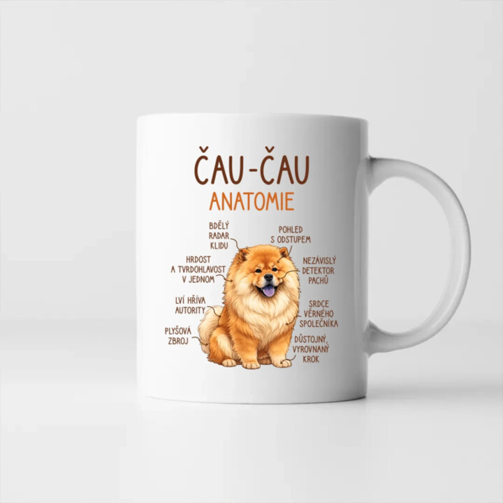 Čau-čau - anatomie - hrnek s potiskem