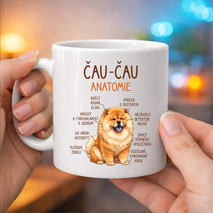 Čau-čau - anatomie - hrnek s potiskem