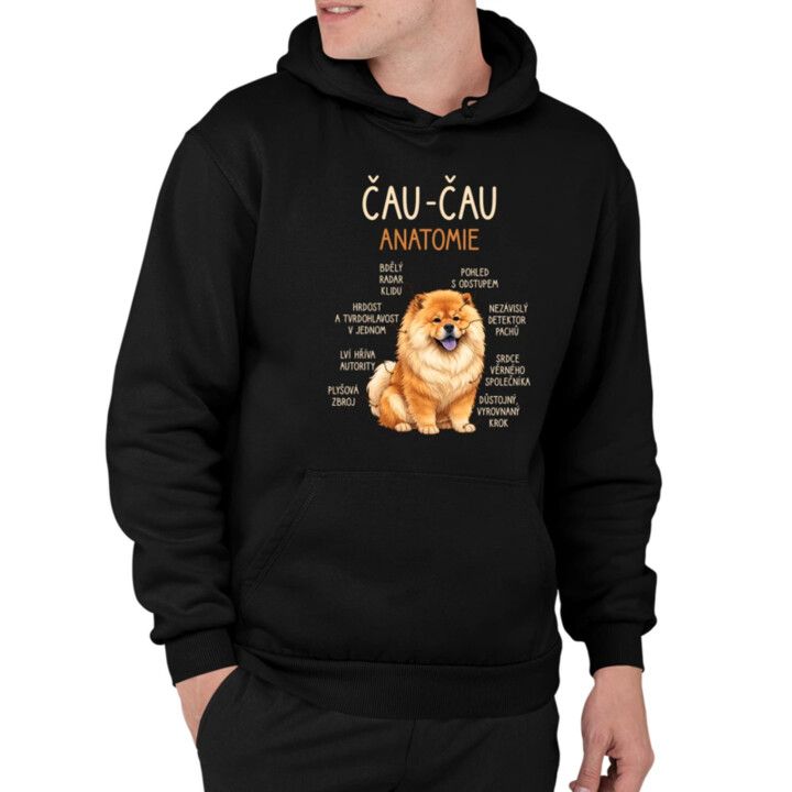 Čau-čau - anatomie - pánská mikina s potiskem