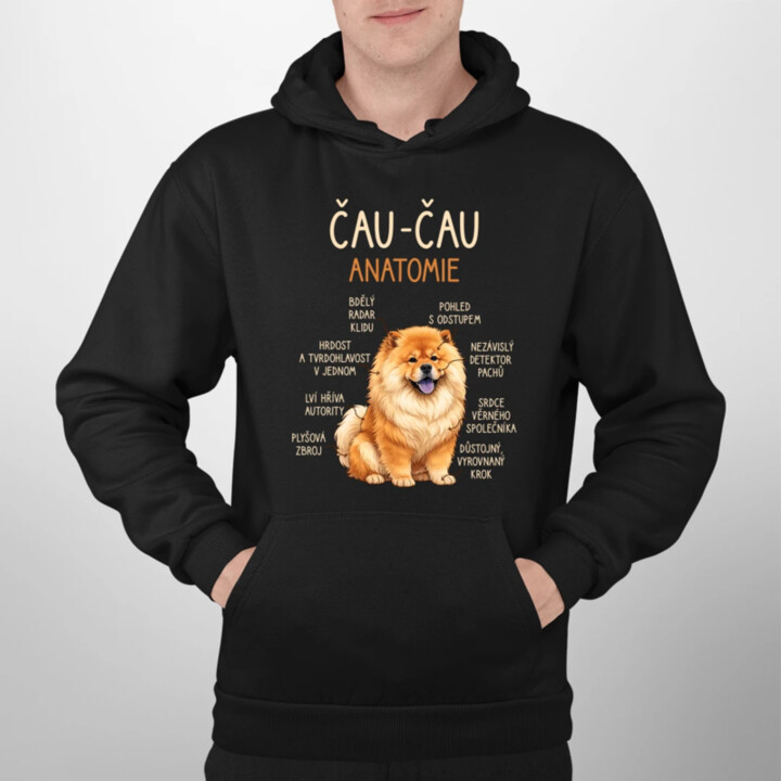 Čau-čau - anatomie - pánská mikina s potiskem