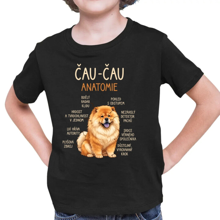 Čau-čau - anatomie - dětské tričko s potiskem
