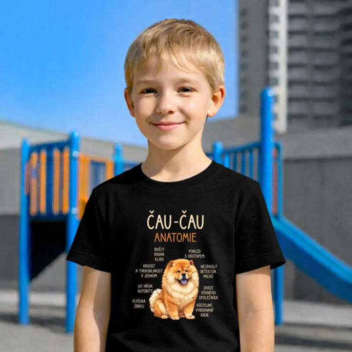 Čau-čau - anatomie - dětské tričko s potiskem