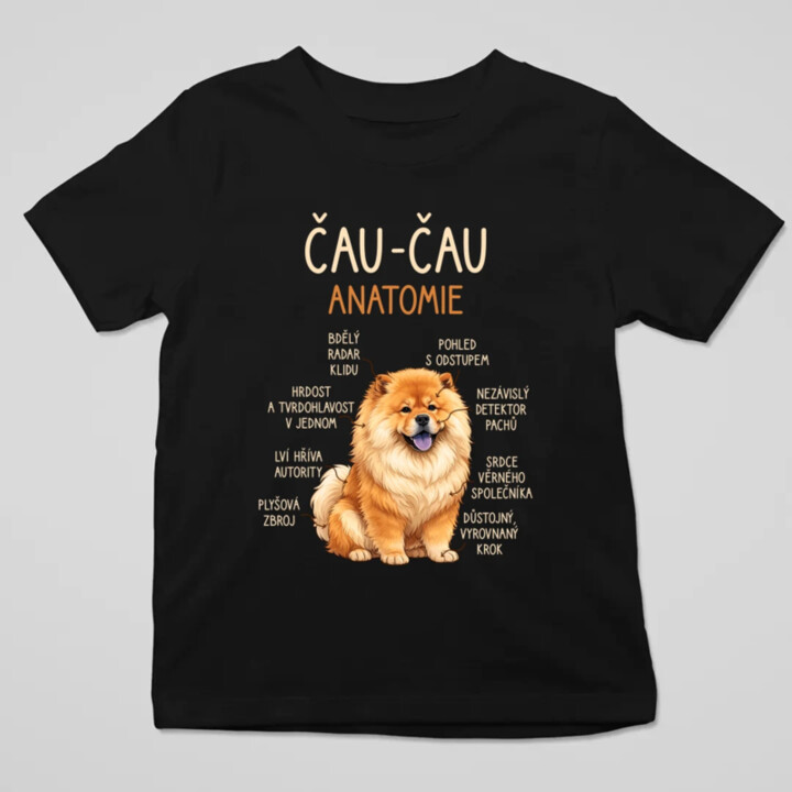 Čau-čau - anatomie - dětské tričko s potiskem